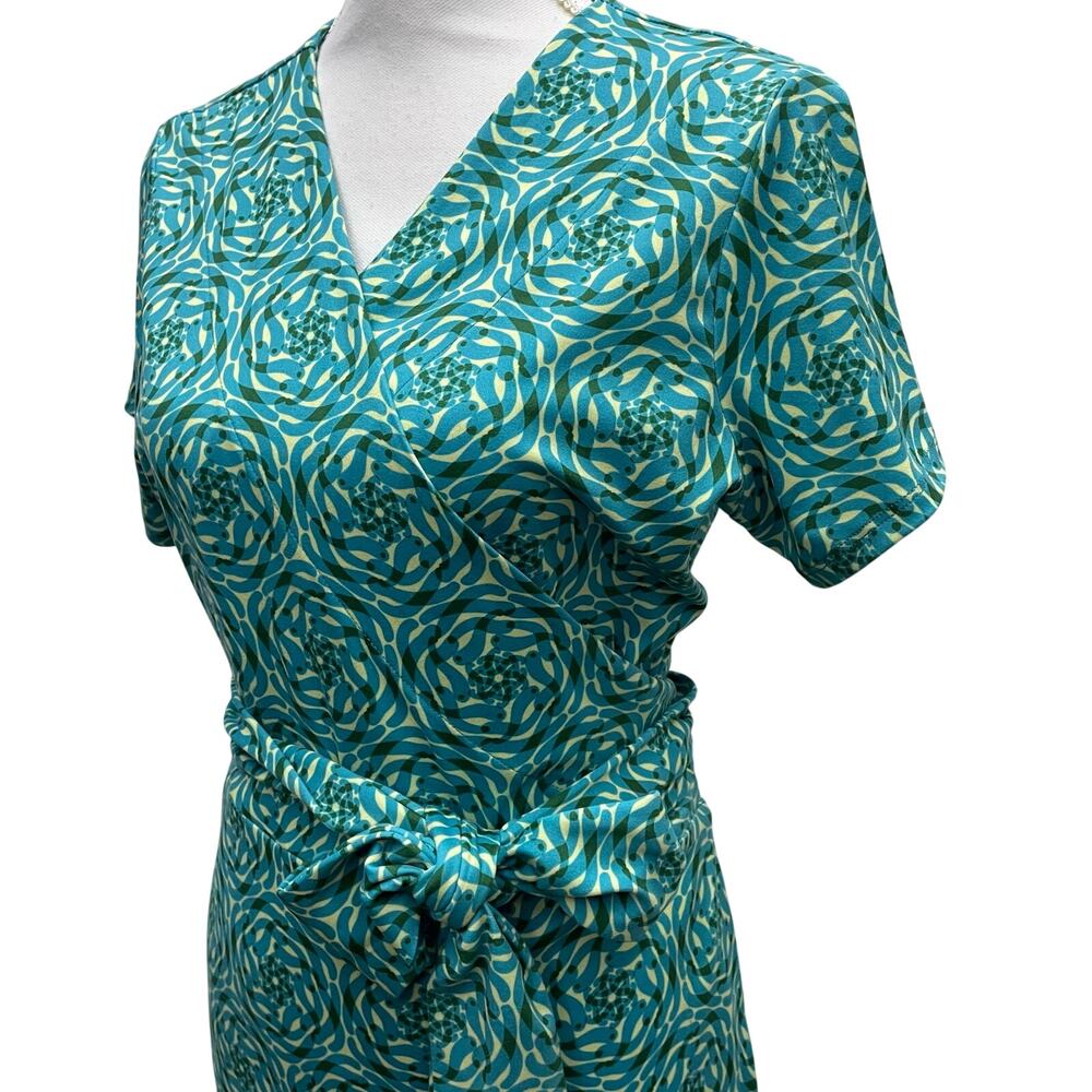 Lesley Evers Kaleidoscope Print True Wrap Dress Size XL - Picture 5 of 11